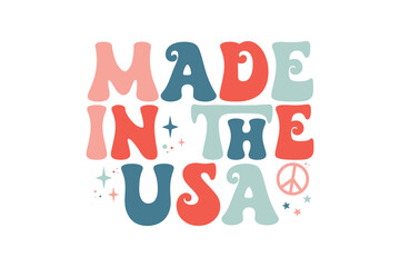 Made in the USA, 4th of July SVG Typography T shirt Design