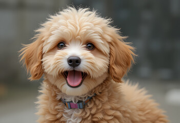 Smile maltipool Maltese poodle puppy little dog pet teddy brown 