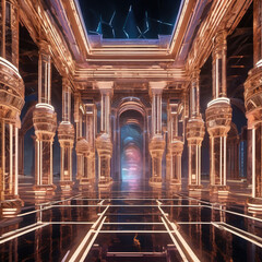 Global Illumination on Marble Techno Palazzo with Projection Mapping Effects