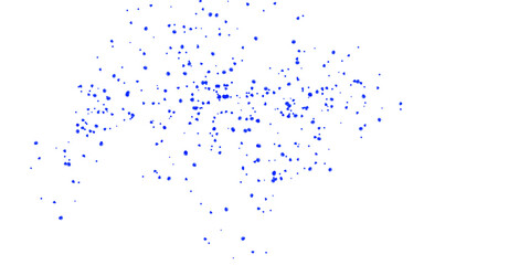 Scattered blue particles in crayon dust texture flowing upward on white background, abstract element for digital motion effects, backgrounds, or creative visual design

