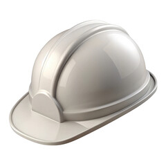 Fototapeta premium Shiny white hard hat safety headwear for construction workers isolated on transparent background