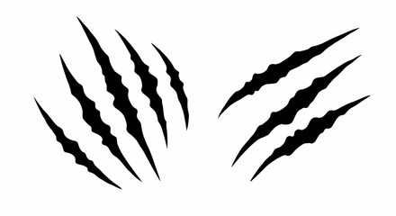 Black Claw Marks Illustration on White Background