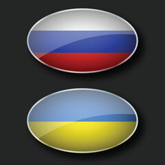 Illustration Vector Featuring Russia and Ukraine Identity
