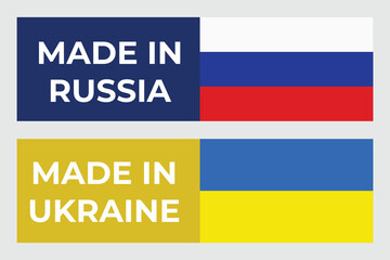 Illustration Vector Featuring Russia and Ukraine Identity