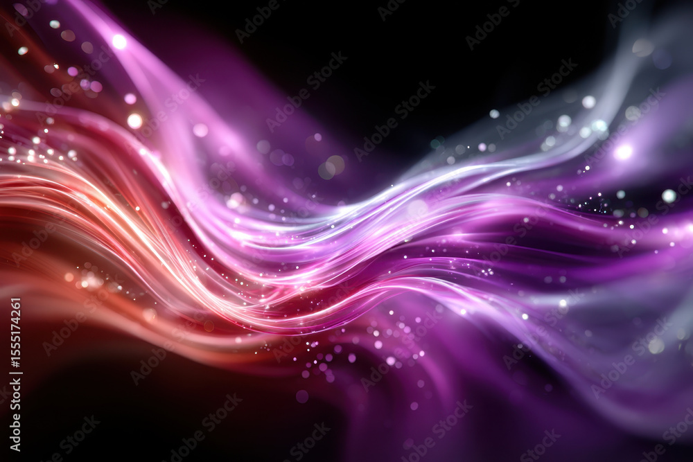 Aufkleber colorful light waves dancing in the darkness creating a mesmerizing visual effect
