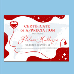 Blood donation certificate