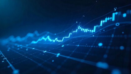 A digital graph of the stock market displays financial data as an abstract heartbeat line on a computer monitor, illustrating the pulse of business and health technology