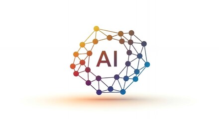 AI Technology Network Graphic Abstract Circular Design Innovation Concept