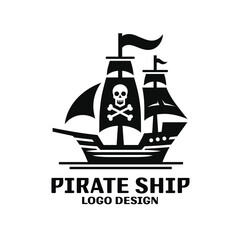 Pirate Ship Vector Logo Design