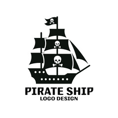 Pirate Ship Vector Logo Design