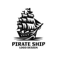 Pirate Ship Vector Logo Design