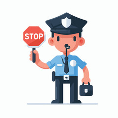 Obraz premium Police Officer Vector Logo Design