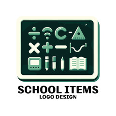 School Items Vector Logo Design