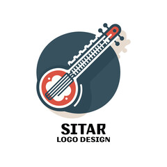 Sitar Vector Logo Design