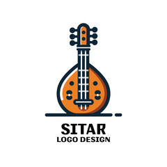 Sitar Vector Logo Design