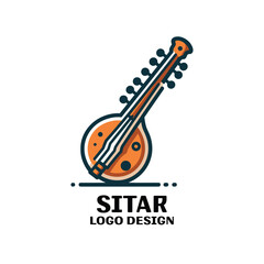 Sitar Vector Logo Design