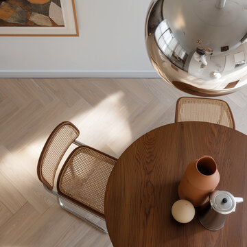 kitchen table minimilistic dinng one chaie interior