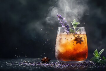 Luxury Zero-Proof Cocktail with Smoky Presentation