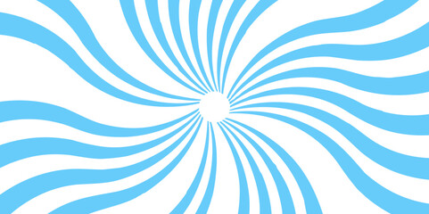 Funky ray elements, circle motifs, reminiscent of circus themes. Abstract contrast radial burst pattern twisted rays. Vector Starburst Design with a Shimmering Solar Backdrop. Blue color burst