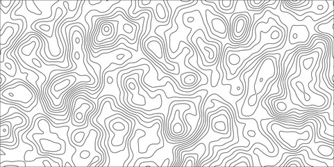 Modern design with White topographic wavy pattern design. Layers of dynamic motion creating depth and artistic intrigue. Topographic Map with Rich Topography and Complex Topological Features. 