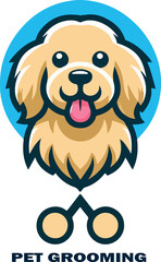 Pet Grooming Logo vector white background .