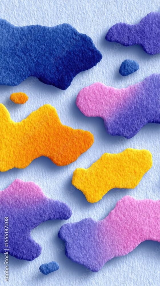 Poster abstract textile dye pattern with colorful splotches and gradient texture