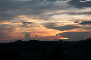 sunset over the city