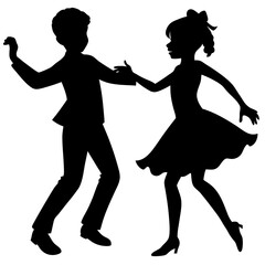 silhouettes of dancing girls