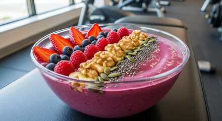 Smoothie Bowl with Berries Nuts and Seeds Healthy Breakfast or Snack