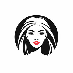 Woman fashion model logo design template Vector Image isolated on white