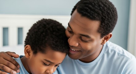 Tender moment between parent and child