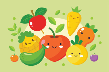 funny cartoon vegetables