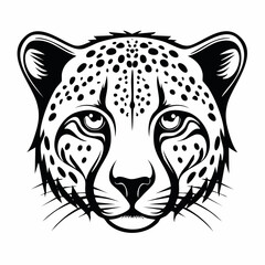 Cheetah Face Vector Images. illustration of a cheetah head on a white background