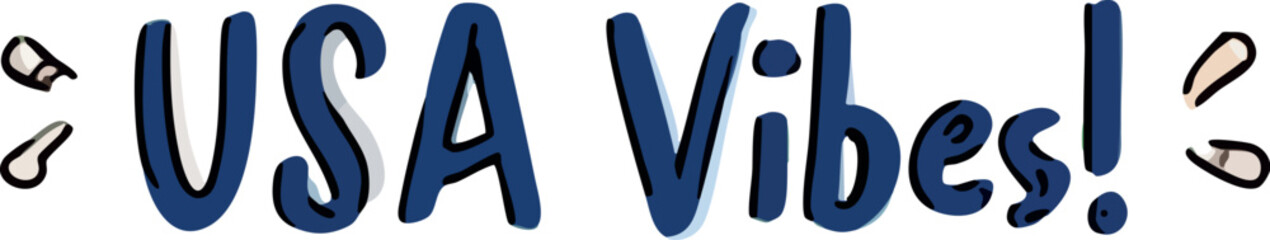 This photo features playful blue text that says 