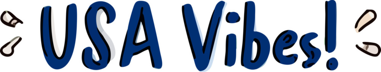 This photo features playful blue text that says 