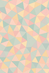 Seamless pastel geometric polygonal mosaic pattern background. Abstract low poly triangles, soft muted colors, modern repeating texture. Vector illustration for wallpaper, fabric, wrapping