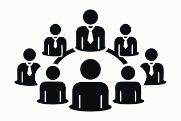 Business Icon Silhouette Vector Set – Office, Finance, Teamwork, and Strategy Symbols