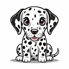 Cute baby dalmatian image vector isolated on white background