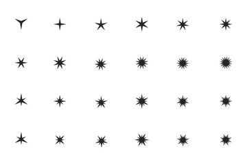 Illustration Vector with Set of Variant Sparkling Stars