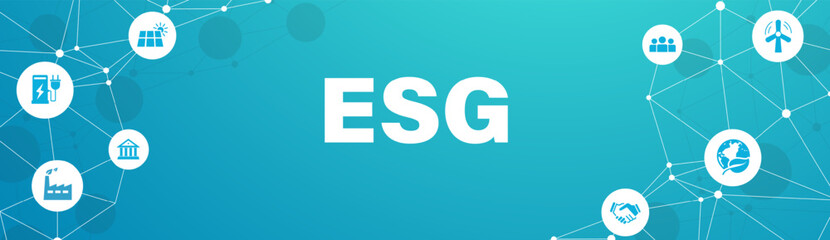 ESG concept for business and organization, Environment, Social, Governance and sustainability development concept. Infographic, Web Banner. Vector illustration