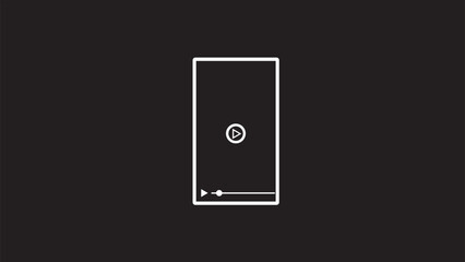 Abstract  circle recorder camera icon,video camera icon simple on black background.