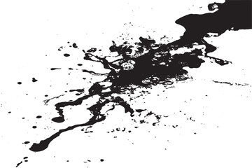Black Ink Splatter Isolated on White Background - Grunge Abstract Element
