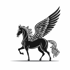 Fototapeta premium Stunning Image of a Majestic Winged Horse Image Vector Isolated on white Background.