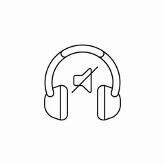 muted audio headphones icon sign vector