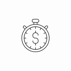 stop watch money icon sign vector