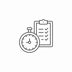 stopwatch checklist productivity icon sign vector