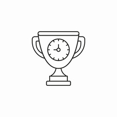 trophy clock achievement icon sign vector