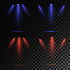 Realistic White Spotlight Beam on Transparent Background
