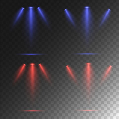 Realistic White Spotlight Beam on Transparent Background