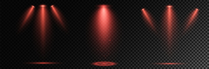 Realistic White Spotlight Beam on Transparent Background